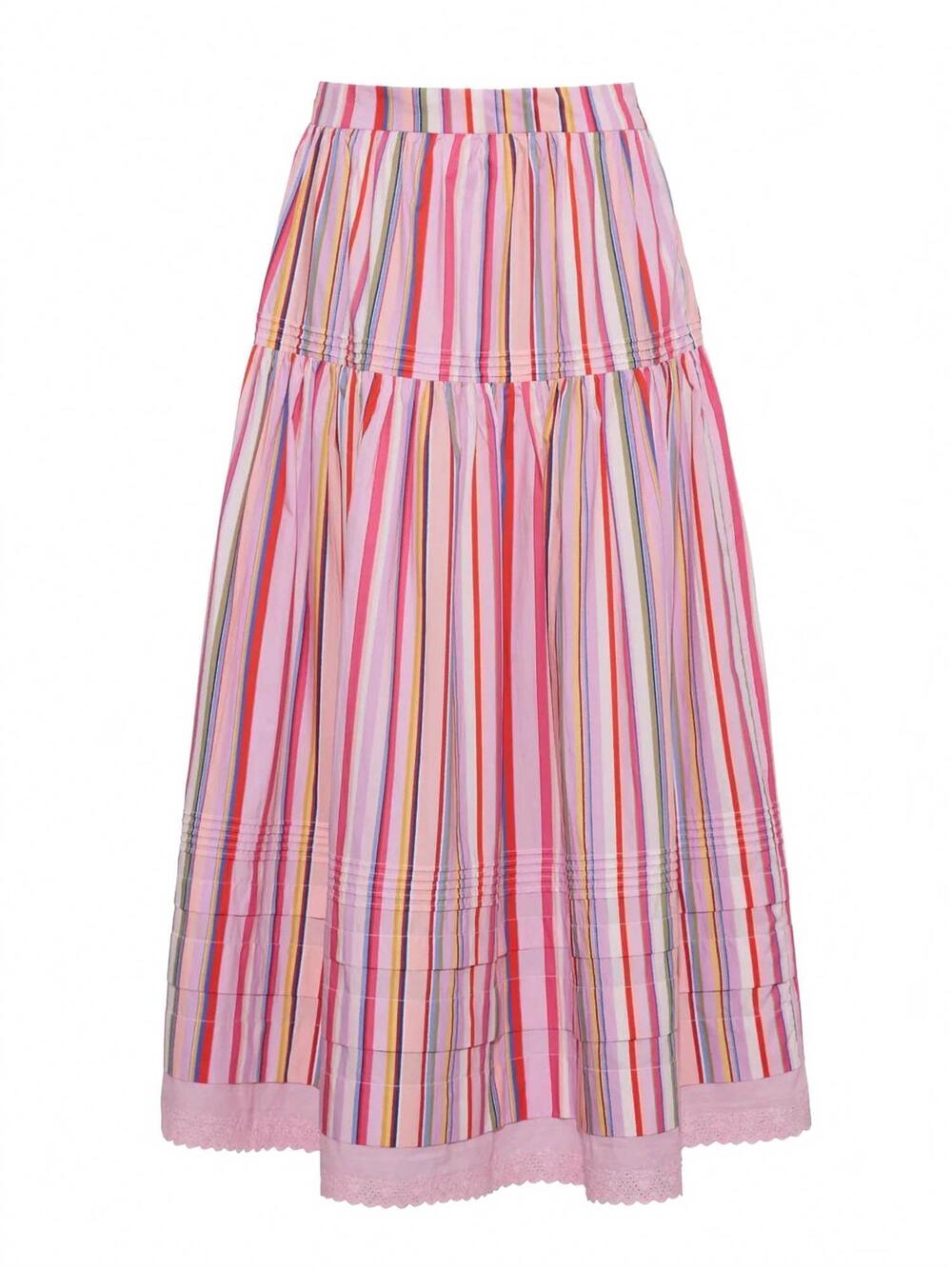NEW LOUISE NEW YORK women's vanessa midi skirt in multi stripe